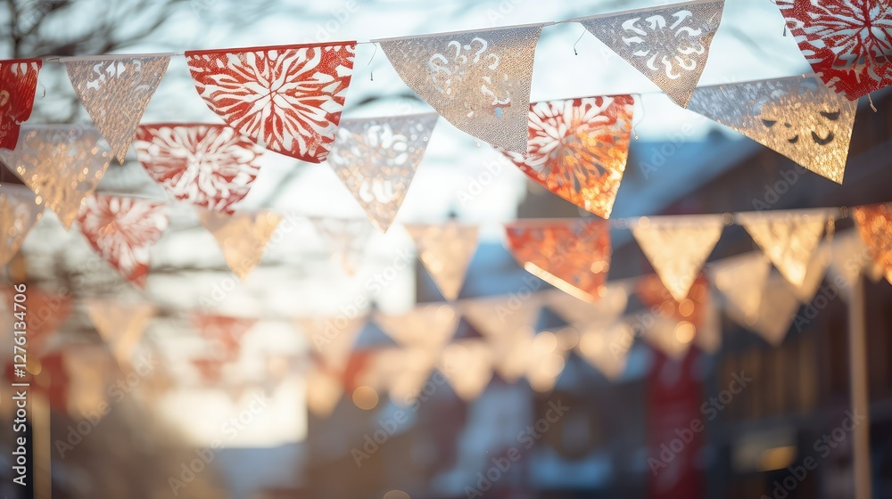Fototapeta premium snowflake christmas tree banner