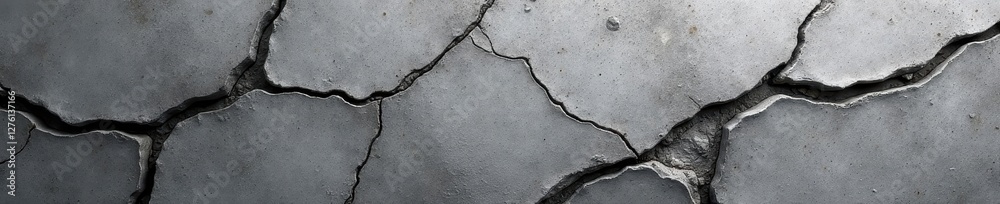 Obraz premium Deep fissures, mottled gray; abstract concrete backdrop , old, gray, seamless