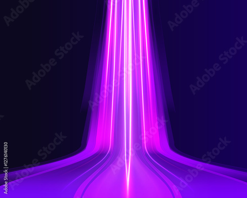 Light trail wave, fire path trace line, car lights, optic fiber and incandescence curve twirl. Long exposure, light painting photography. City road car light trails motion background.	