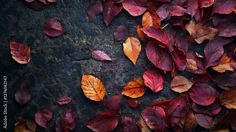 Autumn Natural Background with Vibrant Fall Foliage and Copy Space Autumn Natural Background with Vibrant Fall Foliage and Copy Space