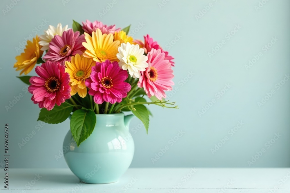 A vase filled with an assortment of fresh flowers, blossoms, garden, spring A vase filled with an assortment of fresh flowers, blossoms, garden, spring