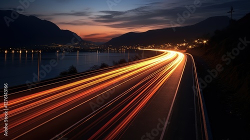 night roads with cars