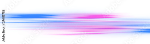 Purple-blue glowing line with bright blue spot in the middle on white background PNG. Abstract technology background with motion neon light effect.