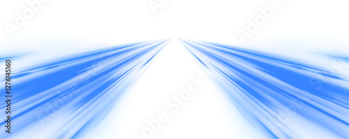 Blue wave curved lines for presentations, illustration of articles and publications on technological trends and innovations. Vector speed of light in space on dark background.