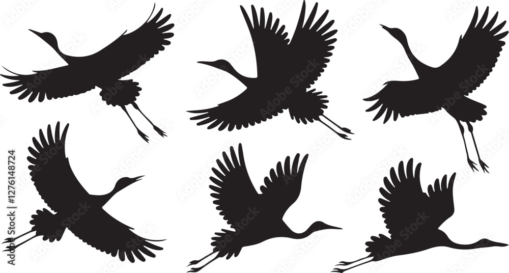 Fototapeta premium Crane silhouettes