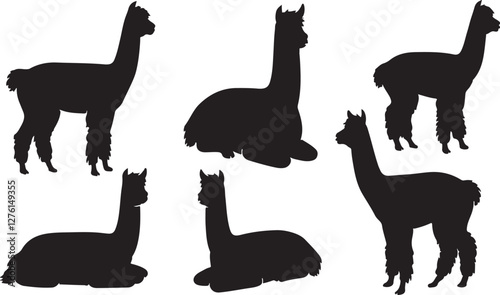 Alpaca silhouettes