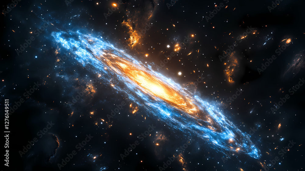 Majestic Spiral Galaxy in Cosmic Splendor Majestic Spiral Galaxy in Cosmic Splendor