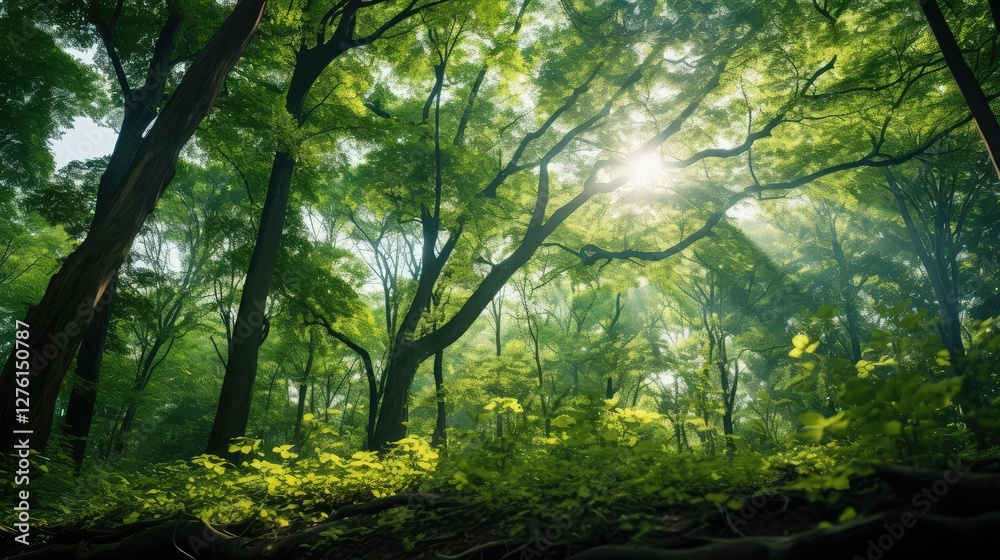 Obraz premium canopy trees above