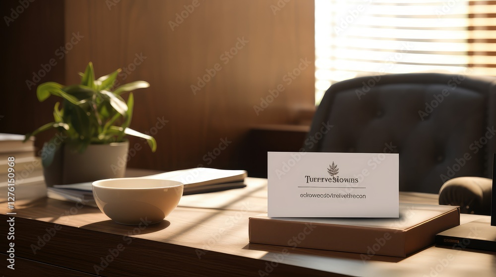 Fototapeta premium desk office interior business card