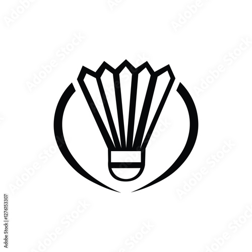 Cool badminton logo designs in black and white suitable for the basis of your logo creation