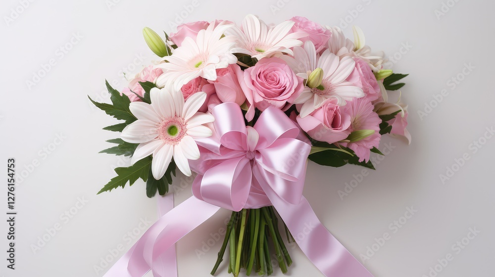 Obraz premium flowers pink gift bow