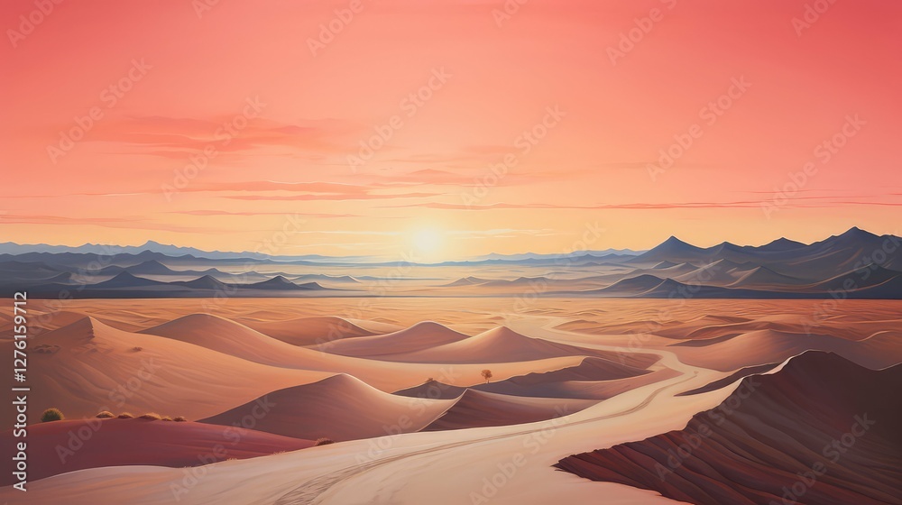 Naklejka premium scenic long and winding road