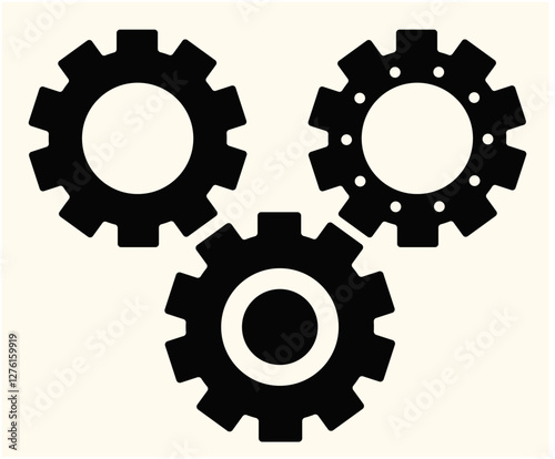 Set of Black vector gear wheel vector