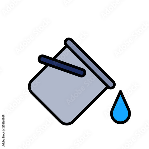 Paint Bucket Filled Line Icon