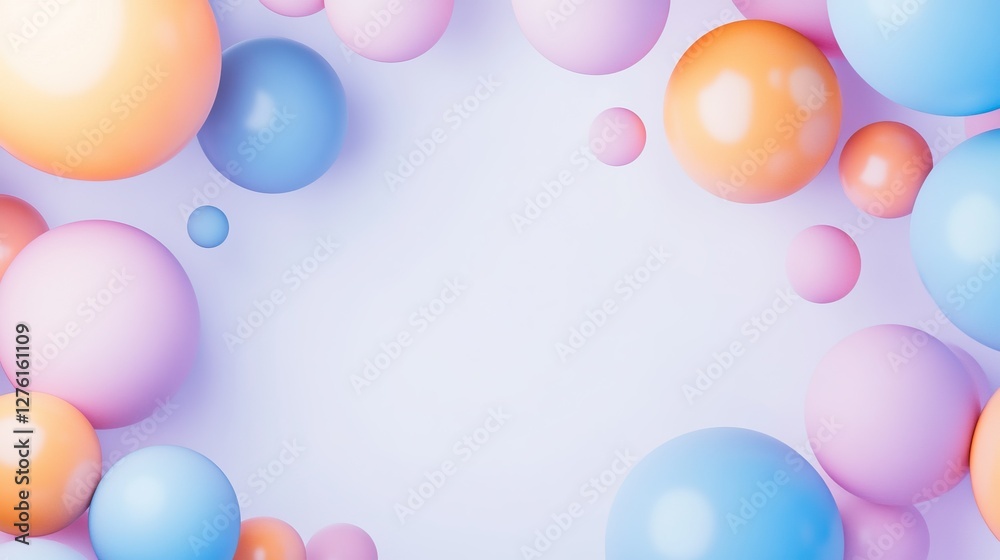 Colorful floating spheres in pastel shades with a playful arrangement celebrating the spirit of april fool's day Colorful floating spheres in pastel shades with a playful arrangement celebrating the spirit of april fool's day