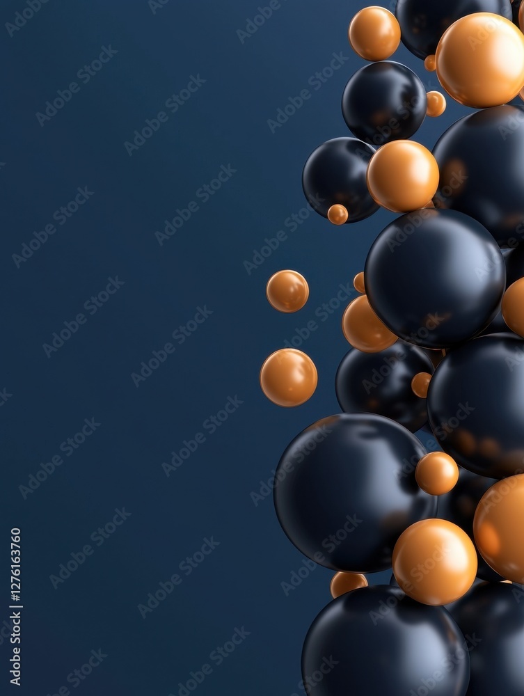 Abstract illustration featuring colorful spheres on a dark background. Abstract illustration featuring colorful spheres on a dark background.