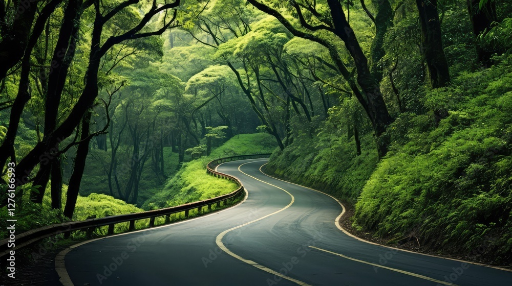 Fototapeta premium trees twisty road