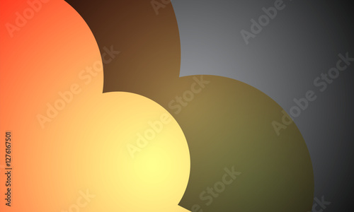 Vector Abstract Gradient Design with Orange and Gray Circular Shapes and Vibrant Color Transitions