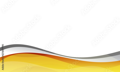 Vector Abstract Wavy Background with Yellow, Orange, and Gray Gradient Layers