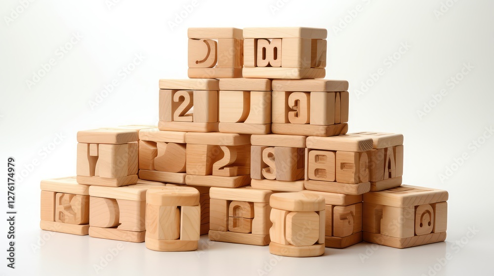 Obraz premium learning wooden building blocks