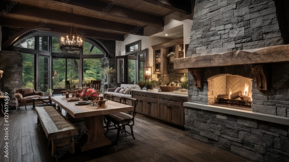 Fototapeta premium stone suburban kitchen