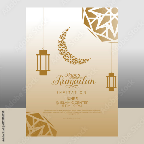 Ramadan iftar party invitation  template 
