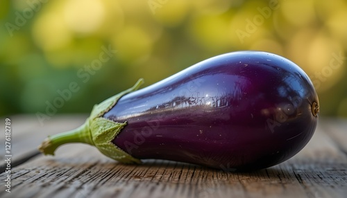 eggplants on a wooden table