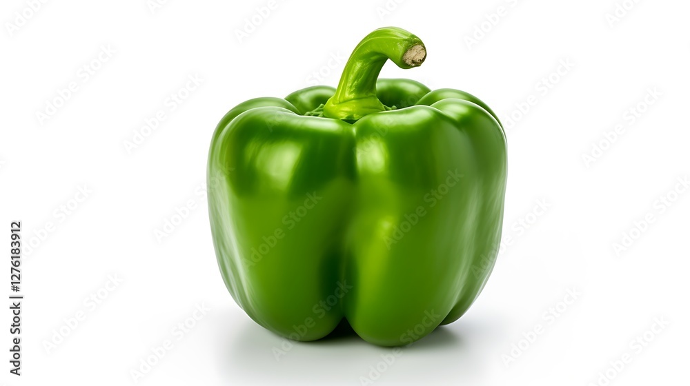 Green bell pepper isolated on white background Green bell pepper isolated on white background