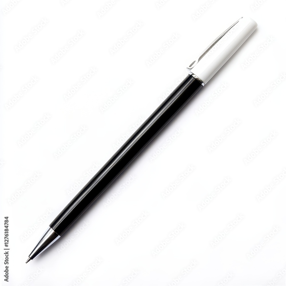 Elegant Black and White Pen on White Background. Elegant Black and White Pen on White Background.