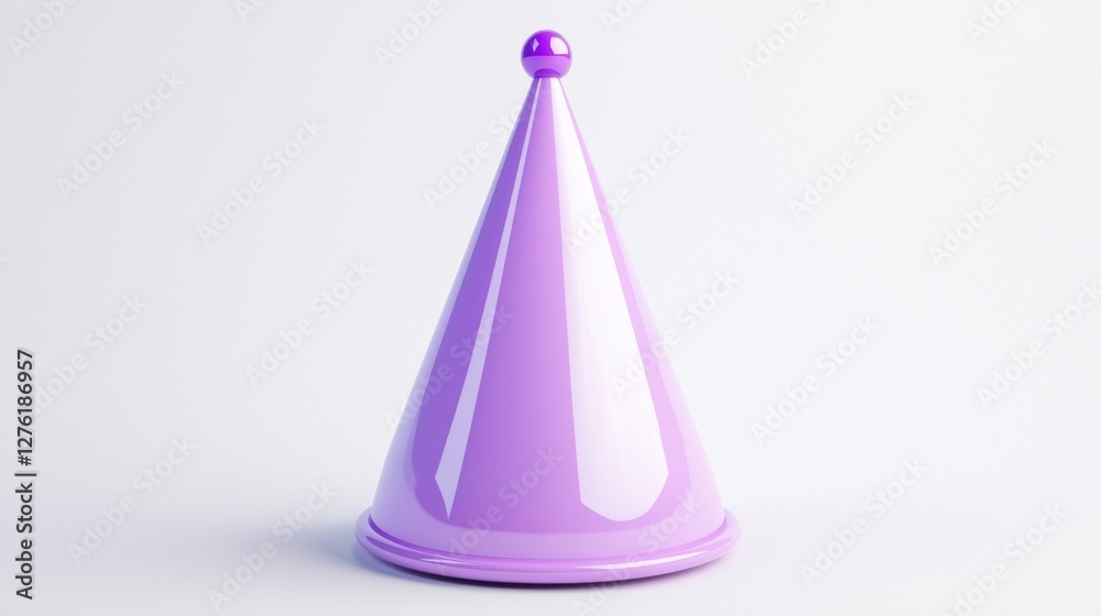 Purple party hat on white background, perfect for celebrations. Purple party hat on white background, perfect for celebrations.