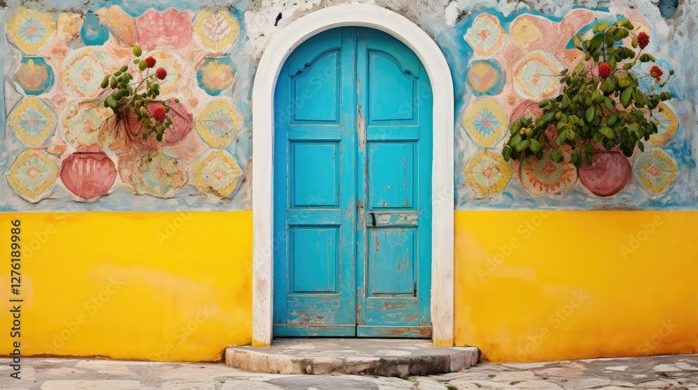 Fototapeta premium panels colorful doors
