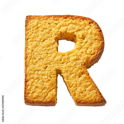 A Cornbread in the shape of the letter 