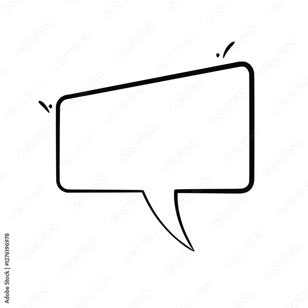 Naklejka premium Versatile Line Art Speech Bubbles for Creative Projects