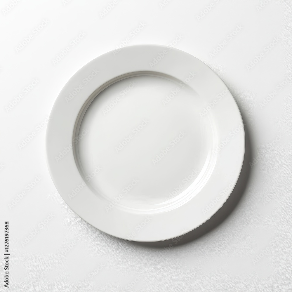 Empty White Dinner Plate on White Background. Empty White Dinner Plate on White Background.