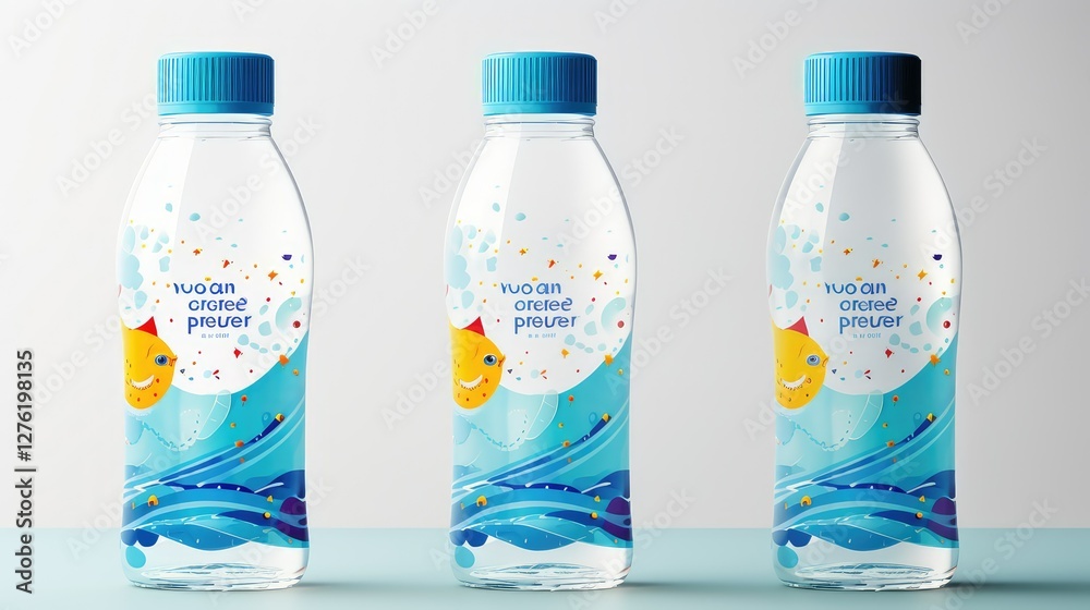 Naklejka premium graphics water bottle label template