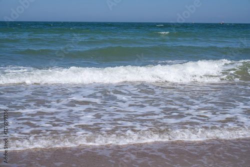 Fototapeta Naklejka Na Ścianę i Meble -  Picture of Chao Sam Phraya Beach, Pran Buri District, Prachuap Khiri Khan Province, Thailand