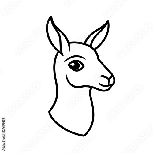 Unique Vicuna Head Outline Graphic for Branding
