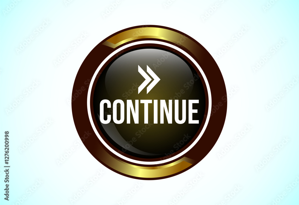 Fototapeta premium Continue button design illustration, Continue icon suitable for mobile app, and website UI design