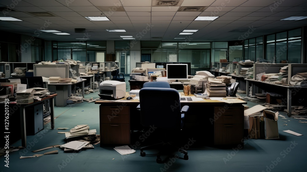 solitary empty office setting solitary empty office setting