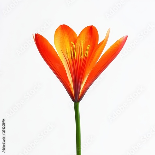 Vibrant Orange Flower on White Background.