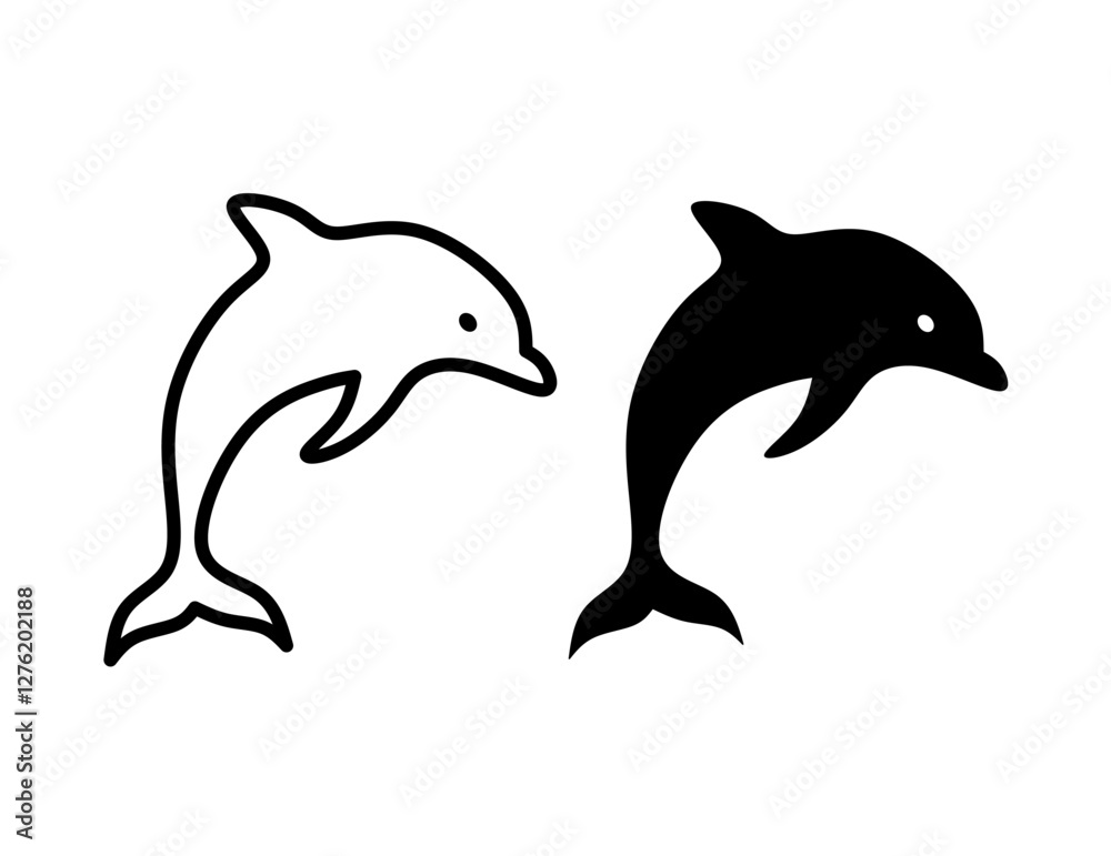 vector illustration of dolphin on white background vector illustration of dolphin on white background