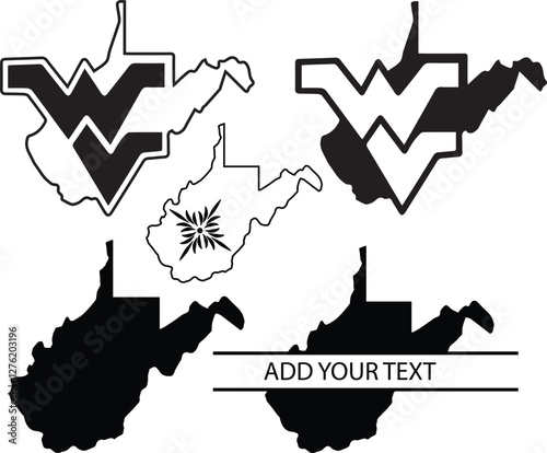 Wes Virginia Vector bundle, Clipart, Silhouette, Vector, icons, illustration, design, WV.
