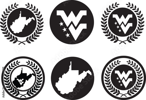 Wes Virginia Vector bundle, Clipart, Silhouette, Vector, icons, illustration, design, WV.
