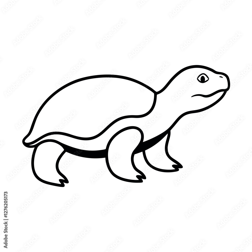 Obraz premium Modern Albino Turtle Line Art Graphic for Projects 