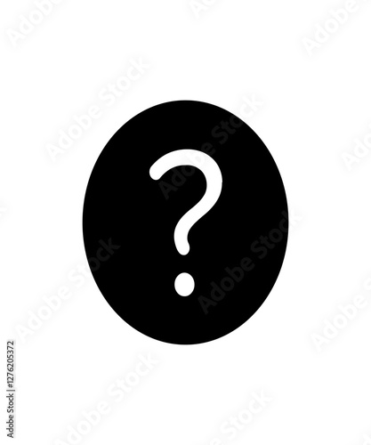 interrogation mark with black background icon
