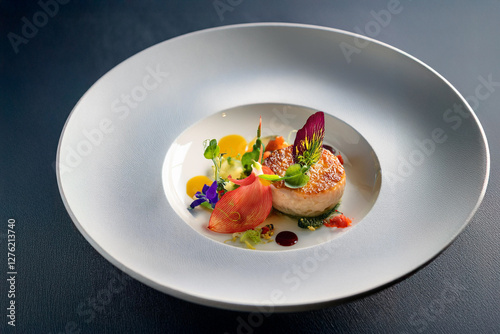 A beautifully plated gourmet dish