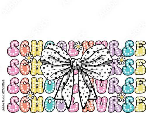 School Nurse EPS Vector, Coquette bow school nurse EPS Vector, Retro EPS Vector, dalmatian dots EPS Vector, race leopard cheetah EPS Vector, School nurse sublimation EPS Vector