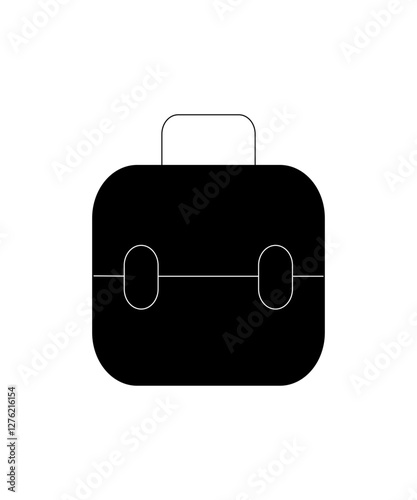 black briefcase isolated on white