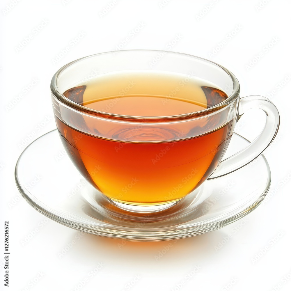 Aromatic Tea in Glass Cup, Refreshing Beverage. Aromatic Tea in Glass Cup, Refreshing Beverage.