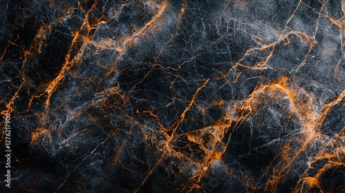 Beautiful black and orange marble texture showcasing intricate patterns and vivid colors in a natural stone surface